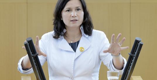 Anja Siegesmund spricht vor dem Thüringer Landtag